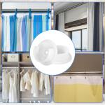 4pcs Closet Rod Holders, Plastic Tension Pole Bar Sockets for 1-3/8" Heavy Duty Wardrobe Tube Rail Support Bracket with Screws Fittings for Home Bathroom Shower Curtain Clothing Store (White)