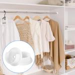 4pcs Closet Rod Holders, Plastic Tension Pole Bar Sockets for 1-3/8" Heavy Duty Wardrobe Tube Rail Support Bracket with Screws Fittings for Home Bathroom Shower Curtain Clothing Store (White)
