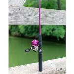 Zebco 202 Spincast Reel and Fishing Rod Combo, 5-Foot 6-Inch 2-Piece Fishing Pole, Size 30 Reel, Right-Hand Retrieve, Pre-Spooled with 10-Pound Zebco Line, Includes 27-Piece Tackle Kit, Pink