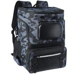 SKAITU Fishing Backpack with Rod Holder, Large 55L Water Resistant Tackle Backpack with Cooler Heavy Duty Fishing Bag Gifts for Men, Camo Black
