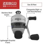 Zebco 33 Folds of Honor Spincast Reel and 2-Piece Fishing Rod Combo, 6-Foot Fiberglass Rod, Quickset Anti-Reverse Fishing Reel with Bite Alert, 1 Dollar Donated to Folds of Honor Foundation,Grey/Black