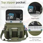 FREEAMG Fishing Tackle Bags - Padded Shoulder Strap Fishing Bags -Saltwater & Freshwater Fishing Bag - Gear Storage for Tackle Box (Green) (Does not come with box)