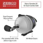 Zebco 33 Folds of Honor Spincast Reel and 2-Piece Fishing Rod Combo, 6-Foot Fiberglass Rod, Quickset Anti-Reverse Fishing Reel with Bite Alert, 1 Dollar Donated to Folds of Honor Foundation,Grey/Black
