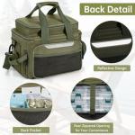 FREEAMG Fishing Tackle Bags - Padded Shoulder Strap Fishing Bags -Saltwater & Freshwater Fishing Bag - Gear Storage for Tackle Box (Green) (Does not come with box)