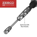 Zebco 33 Folds of Honor Spincast Reel and 2-Piece Fishing Rod Combo, 6-Foot Fiberglass Rod, Quickset Anti-Reverse Fishing Reel with Bite Alert, 1 Dollar Donated to Folds of Honor Foundation,Grey/Black