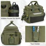 FREEAMG Fishing Tackle Bags - Padded Shoulder Strap Fishing Bags -Saltwater & Freshwater Fishing Bag - Gear Storage for Tackle Box (Green) (Does not come with box)