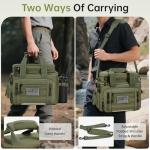 FREEAMG Fishing Tackle Bags - Padded Shoulder Strap Fishing Bags -Saltwater & Freshwater Fishing Bag - Gear Storage for Tackle Box (Green) (Does not come with box)