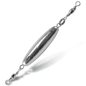 Dr.Fish 10 Pack in-line Trolling Sinkers with Double Swivel Torpedo Weight Lead Fishing Sinkers Double Ring Saltwater Freshwater Salmon Walleye Trolling 1.2oz
