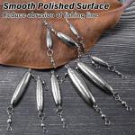 Dr.Fish 10 Pack in-line Trolling Sinkers with Double Swivel Torpedo Weight Lead Fishing Sinkers Double Ring Saltwater Freshwater Salmon Walleye Trolling 1.2oz