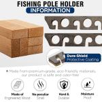 Rush Creek Creations | Fishing Rod Holder for 11 Rods, Fishing Pole Holder for Garage Organization and Wall Storage, for Fishing Gear and Fishing Accessories (Vertical Fishing Rod Rack)