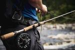 O'Pros Quick Access Fishing Rod Holder - 360° Rotation, Secure Belt Attachment, Elastic Cord Support for Fly Fishing and Spinning Rods