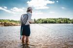 O'Pros Quick Access Fishing Rod Holder - 360° Rotation, Secure Belt Attachment, Elastic Cord Support for Fly Fishing and Spinning Rods