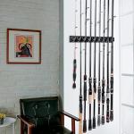 PLUSINNO 2 pack Vertical Fishing Rod rack, Wall Mounted Fishing Rod holder, 2 Packs Fishing Pole Holders Hold Up to 18 Rods or Combos, Fishing rod holders for garage, Fits Most Rods of Diameter 3-18mm