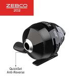 Zebco 202 Spincast Fishing Reel, Size 30 Reel, Right-Hand Retrieve, Durable All-Metal Gears, Stainless Steel Pick-up Pin, Pre-Spooled with 10-Pound Zebco Fishing Line, Black