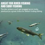 Dr.Fish 10 Pack Fishing Coin Sinkers Lead Fishing Weights Disc Weights No Roll Freshwater Saltwater River Bank Surf Fishing Catfishing, 3oz