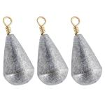 Dr.Fish 30 Pack Bass Casting Sinker Bell Fishing Lead Weights Drop Shot Weights Freshwater Tear Drop Sinkers 3/8oz