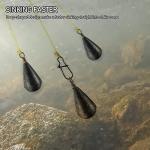 Dr.Fish 30 Pack Bass Casting Sinker Bell Fishing Lead Weights Drop Shot Weights Freshwater Tear Drop Sinkers 3/8oz