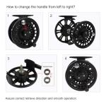 Aventik HVCE Graphite Fly Reel Center Drag System Classic III Graphite Large Arbor Sizes 3/4, 5/6, 7/8wt Fly Fishing Reels with Line (7/8 with Line)