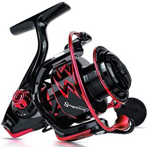 Sougayilang Spinning Reels Ultra-Weight, 6.2: 1 High Speed Gear Ratio, Metal Frame and Rotor, 12 + 1 Shielded BB, Smooth Powerful Freshwater and Saltwater Spinning Fishing Reel(SD-2000-Red)