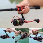 Sougayilang Spinning Reels Ultra-Weight, 6.2: 1 High Speed ​​Gear Ratio, Metal Frame and Rotor, 12 + 1 Shielded BB, Smooth Powerful Freshwater and Saltwater Spinning Fishing Reel(SD-2000-Red)