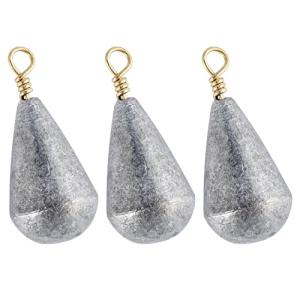 Dr.Fish 30 Pack Bass Casting Sinker Bell Fishing Lead Weights Drop Shot Weights Freshwater Tear Drop Sinkers 1/4oz