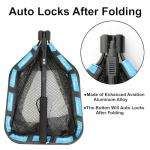GOODCAT Fishing Landing Net, Black Rubber-Coated Mesh with Aluminum Frame, 17x12.4 Inch Hoop, 32.5 Inch Extended Handle, Foldable Floating Design with Magnetic Release for Kayak Fly Fishing