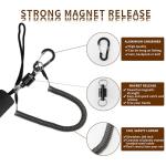 GOODCAT Fishing Landing Net, Black Rubber-Coated Mesh with Aluminum Frame, 17x12.4 Inch Hoop, 32.5 Inch Extended Handle, Foldable Floating Design with Magnetic Release for Kayak Fly Fishing