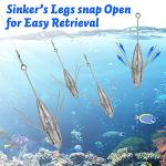 Dr.Fish 2 Pack Sputnik Sinker Spider Sinker Surf Fishing Lead Weight Pyramid Saltwater Beach Casting Sea Fishing 3oz