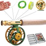 Sougayilang Fly Fishing Rod Reel Combo with Lightweight Portable Rod and Reel, Complete Starter Package (Green)
