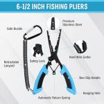 Mossy Oak 2Pcs Fishing Tools Kit- Fishing Plier, Fish Lip Gripper, Multifunctional Fishing Hook Remover with Lanyards Sheath, Saltwater Resistant Fishing Accessories & Equipment, Fishing Gifts for Men