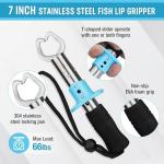 Mossy Oak 2Pcs Fishing Tools Kit- Fishing Plier, Fish Lip Gripper, Multifunctional Fishing Hook Remover with Lanyards Sheath, Saltwater Resistant Fishing Accessories & Equipment, Fishing Gifts for Men