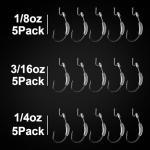 Bombrooster 15-Pc Weighted Worm Hooks Set