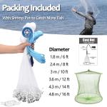 Yeahmart Heavy Duty Saltwater Fishing Cast Net 3Ft