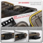 RUNCL Waterproof Fishing Tackle Box with Dividers