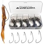 THKFISH 60-Pack Twistlock Fishing Hooks for Bass