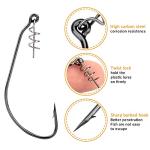 THKFISH 60-Pack Twistlock Fishing Hooks for Bass