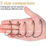 THKFISH 60-Pack Twistlock Fishing Hooks for Bass