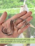 30pcs Circle Hooks with Steel Wire Leaders