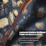 Long Wooden Fly Fishing Net with Measuring Dots