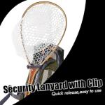 Long Wooden Fly Fishing Net with Measuring Dots