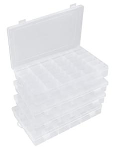 Clear Plastic Bead Organizer Box with 36 Grids