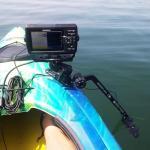 WINDFRD Kayak Fish Finder Mount with Transducer Mounting Arm, 1.5" Ball Marine Electronic Mount for Boat Track, Universal Mounting Plate, Compatible with Scotty, Lowrance, Garmin Fish Finders