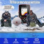 RICANK Portable Kayak Fish Finder - Fish Depth Finder for Boats - Rechargeable Transducer Fishing Gear Kayak Fishing Accessories Fishfinder Fish Finders & Depth Finders for Boats