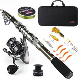 Sougayilang Telescopic Fishing Rod Combo with Bag