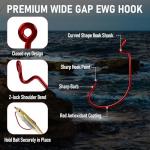 Alwonder 100-Pack EWG Hooks for Bass Fishing