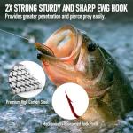 Alwonder 100-Pack EWG Hooks for Bass Fishing