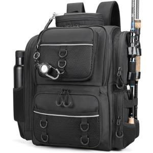 WANOON Fishing Backpack with Rod Holders and Storage