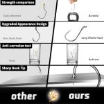 FishTrip 100pcs Offset Octopus Hooks for Saltwater Fishing