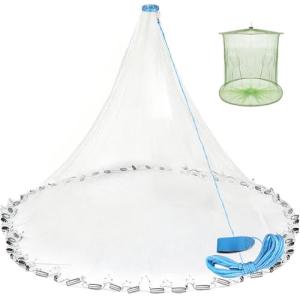 Yeahmart Heavy Duty Saltwater Fishing Cast Net 3Ft