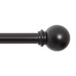 Adjustable Black Curtain Rod, 28-48 Inches